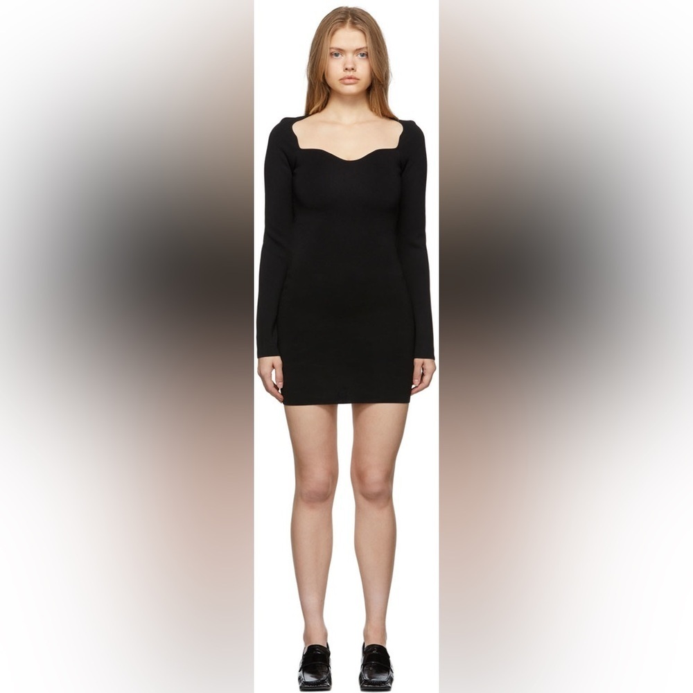 Nanushka Black Knit Fitted Marina Dress Size Medium - Picture 5 of 7